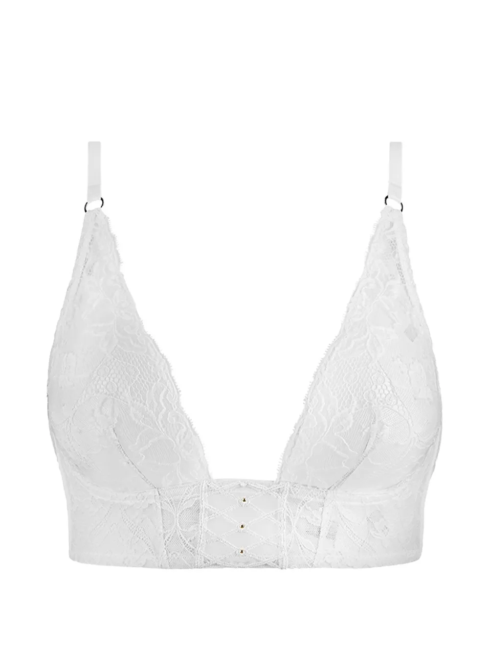 Aubade Kiss of Love lace-embroidered triangle bralette - women - Polyester/Polyamide/Elastane/Elastane/Polyester/Polyamide/Polyamide/Polyester - 5 -