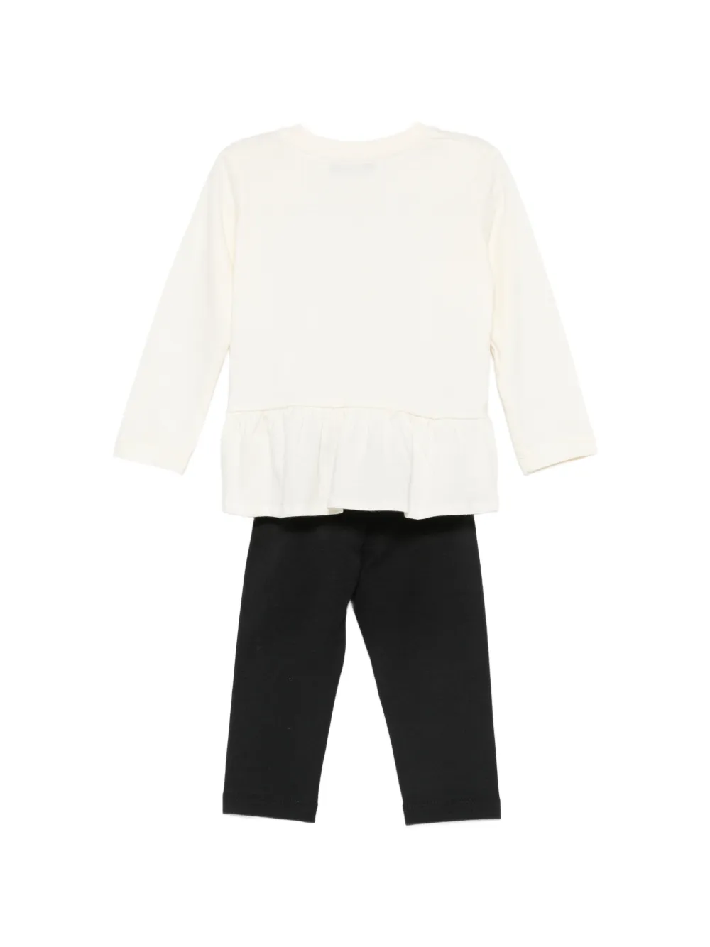 MSGM Kids logo-print peplum trousers set Beige