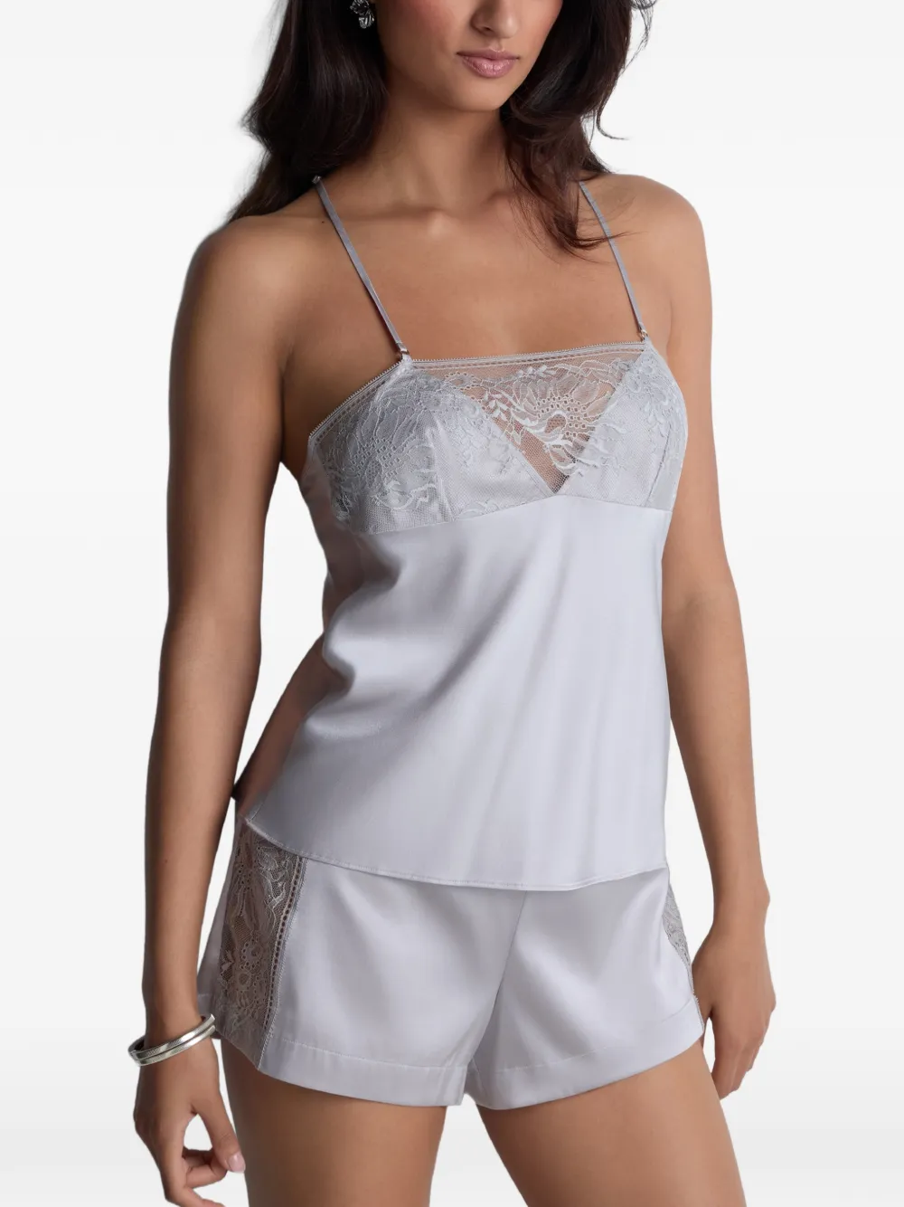 Aubade Midnight Whisper hemd met kanten afwerking Grijs