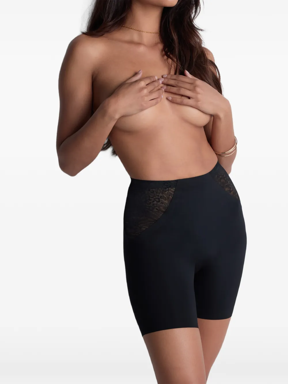Aubade Sculpt shorts met kanten vlak Zwart