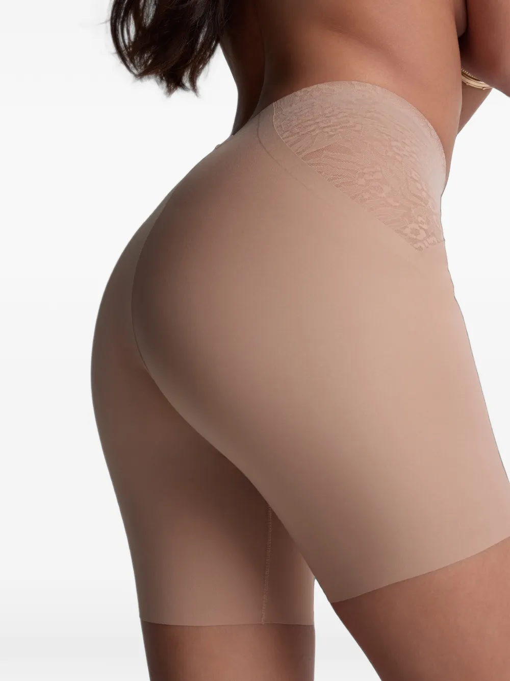 Aubade Sculpt shorts met kanten vlak Beige