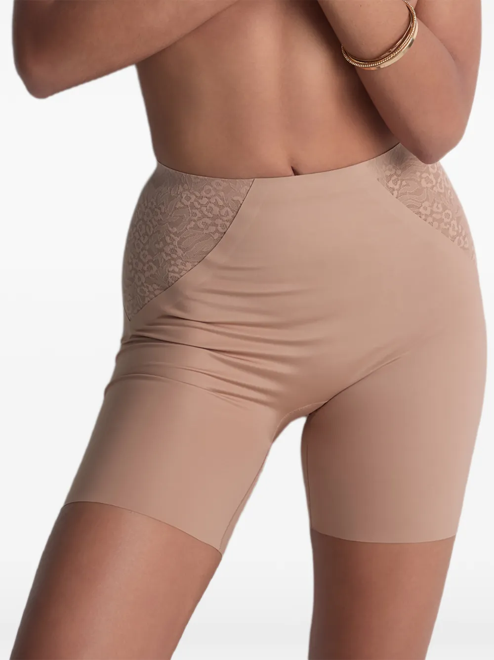 Aubade Sculpt shorts met kanten vlak Beige