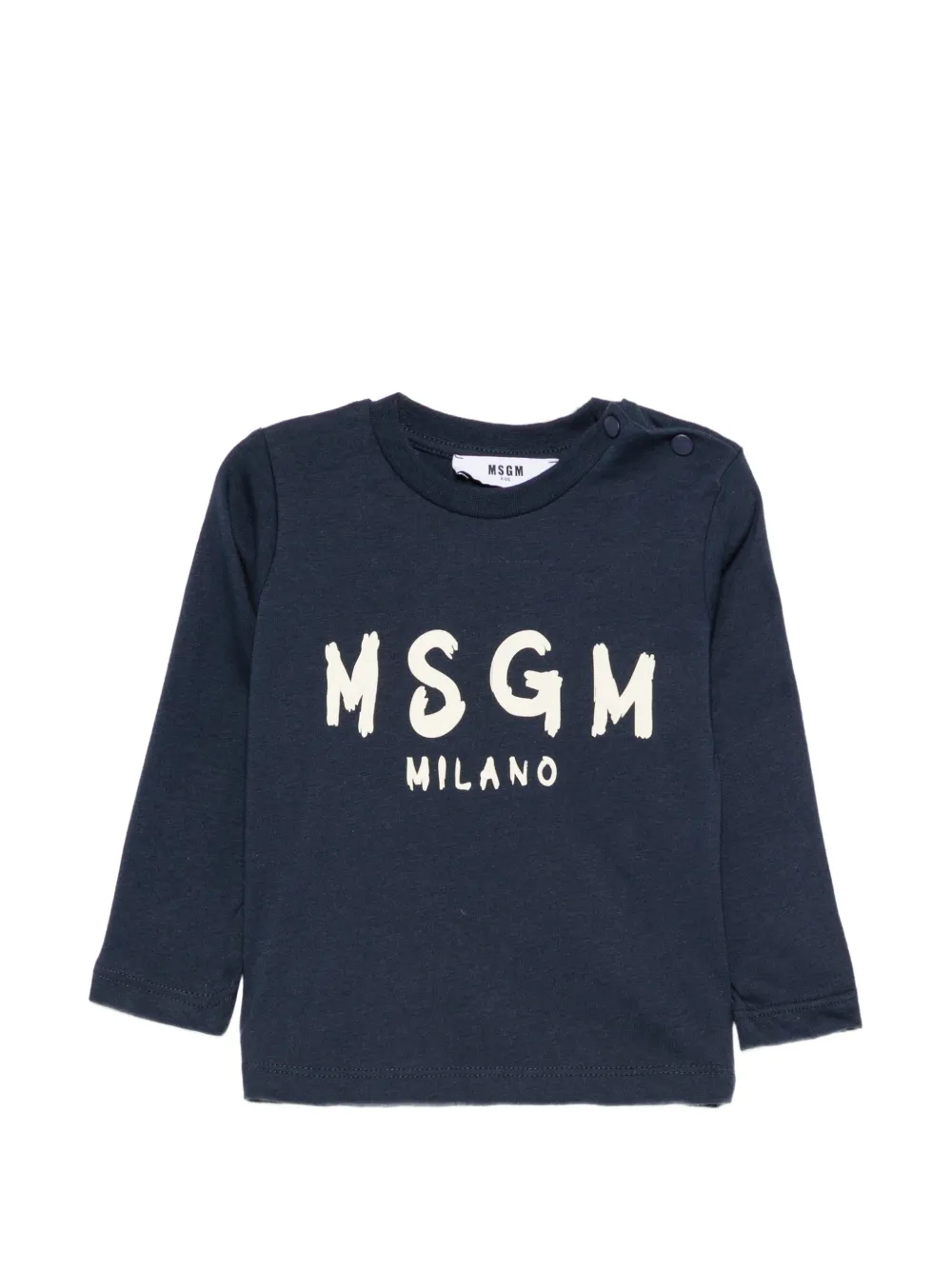 MSGM Kids logo-print long-sleeve T-shirt - Blu