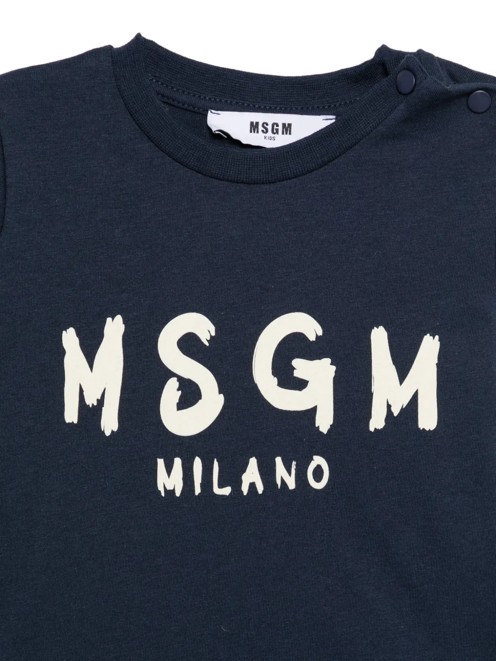 MSGM Kids T-shirt met lange mouwen en logo-print Blauw