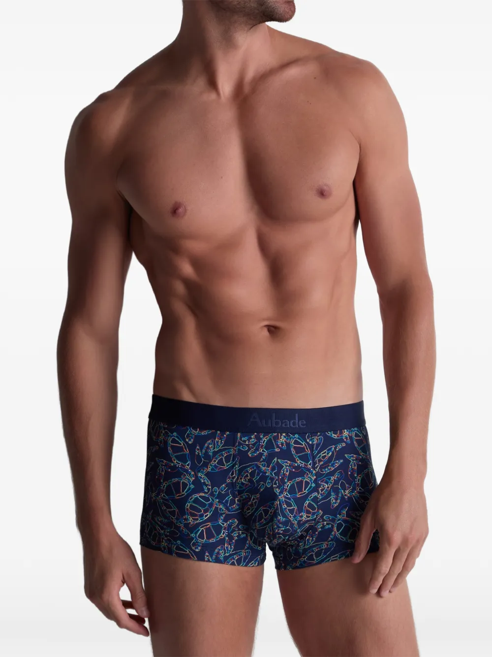 Aubade Turtle-print Trunks In Blue