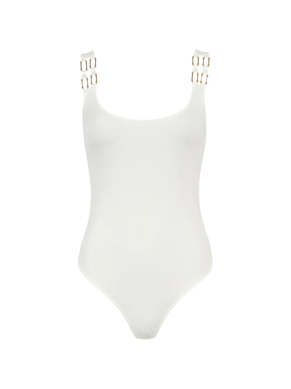 Aubade Body in maglia a coste con ampio scollo rotondo - Bianco