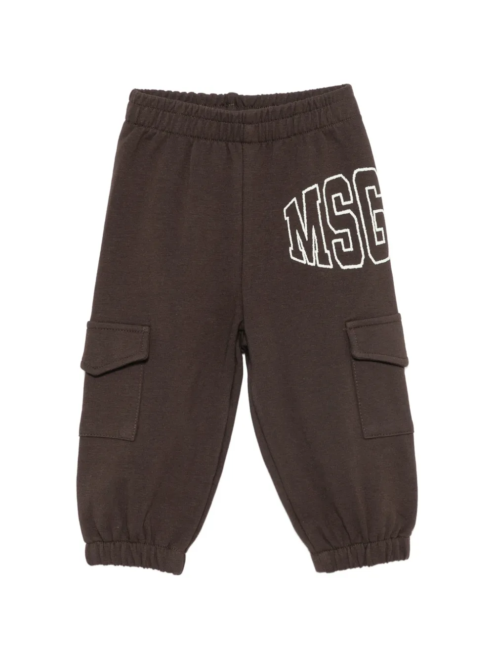 MSGM Kids Broek met logoprint Bruin