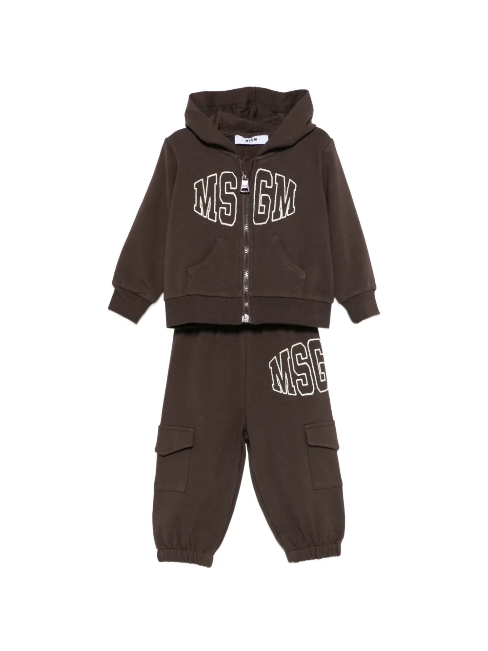 MSGM Kids logo-print trousers set - Marrone