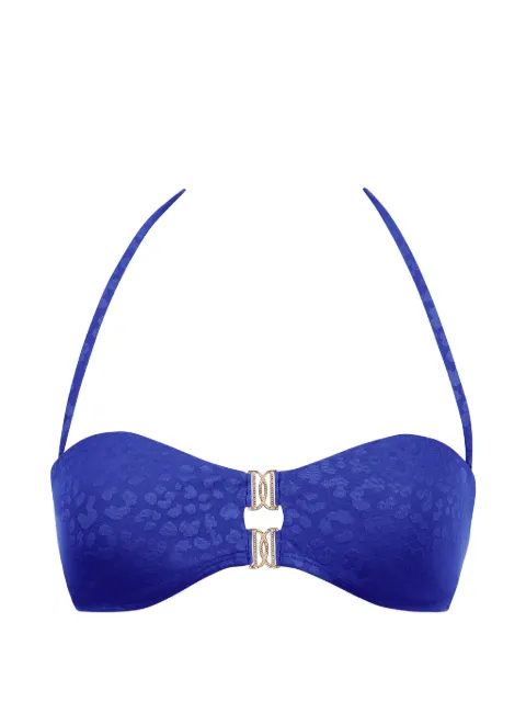 Aubade top de bikini Colors Flow tipo bandeau con motivo de leopardo