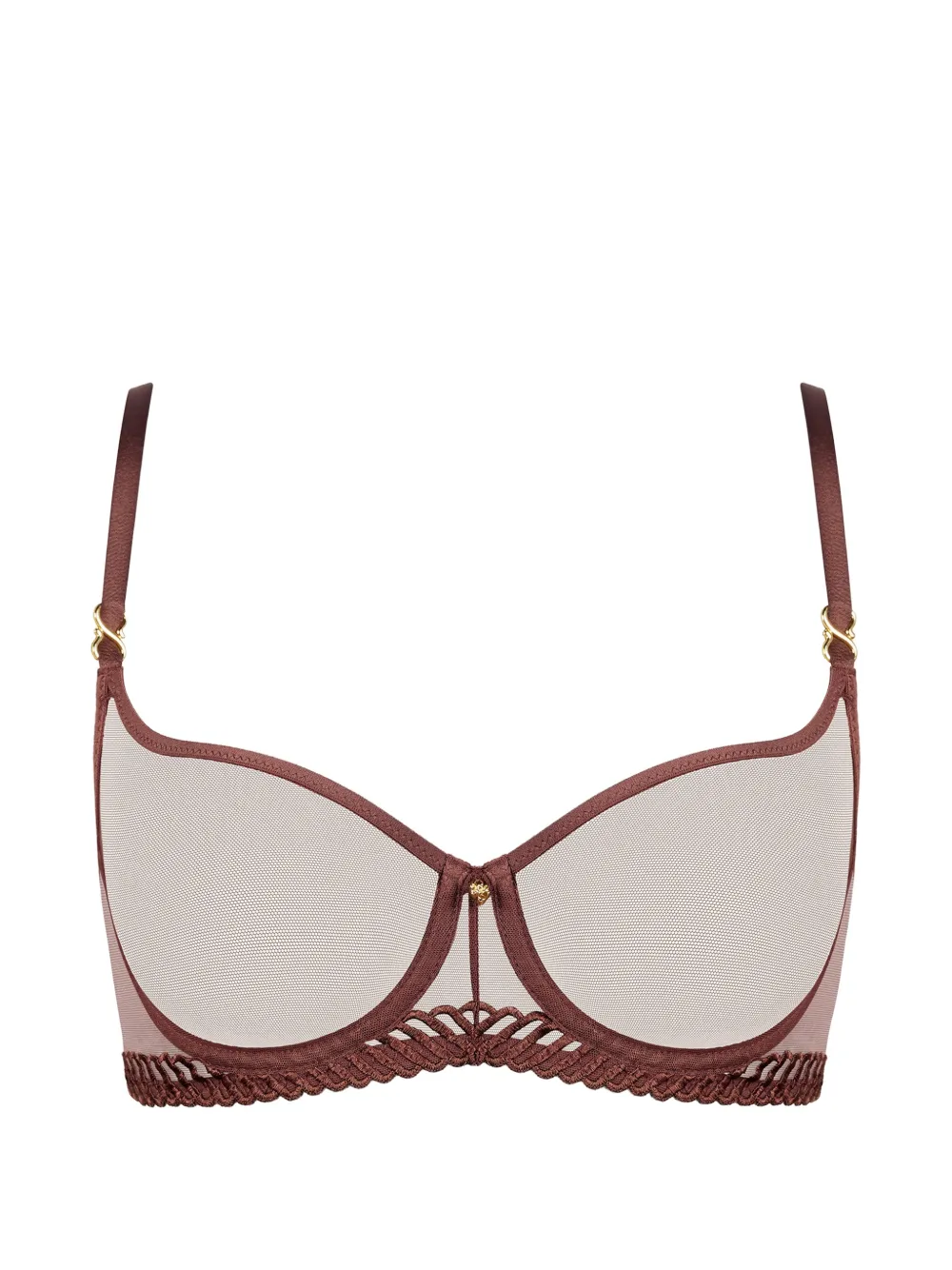 Aubade Sheer Emotion Mesh-BH mit Stickerei - Braun