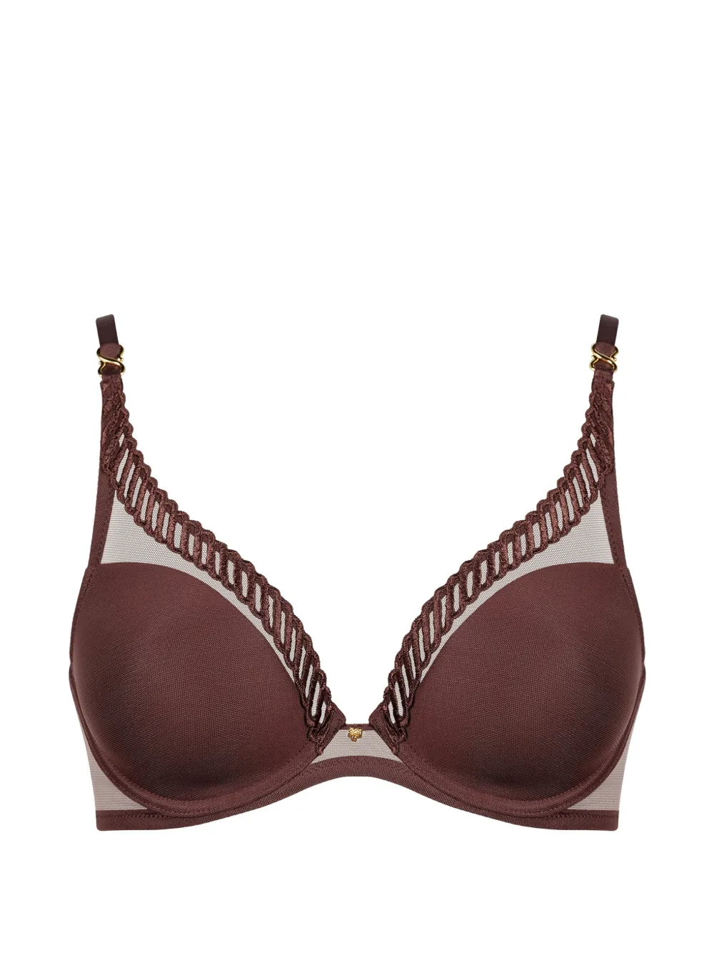 Aubade Sheer Emotion Triangel-BH mit Stickerei - Braun