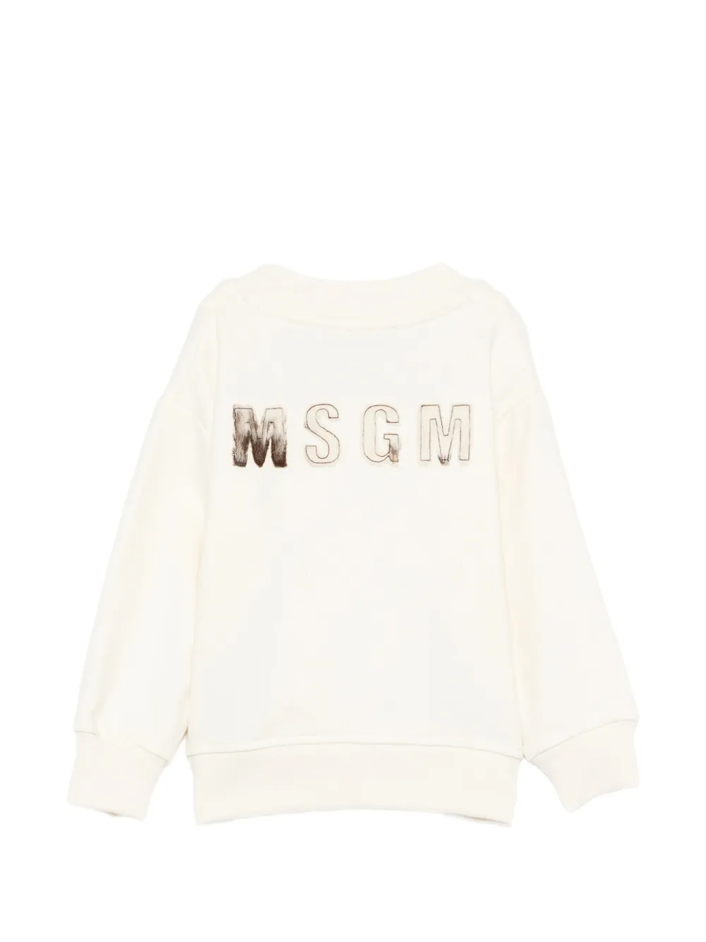 MSGM Kids logo-embroidered jacket Beige