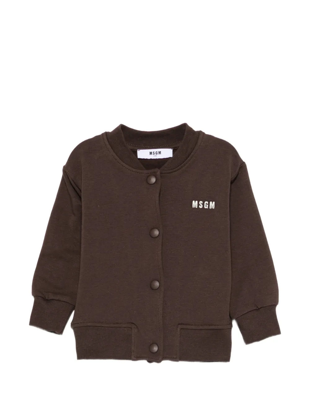 MSGM Kids logo-print bomber jacket - Marrone
