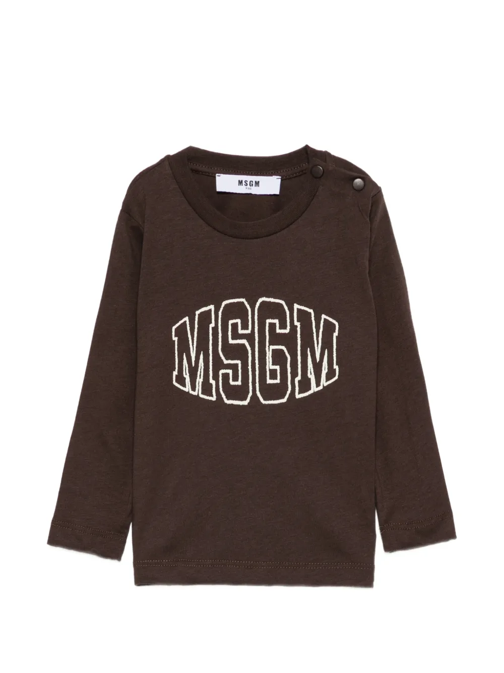 MSGM Kids logo-print T-shirt - Marrone