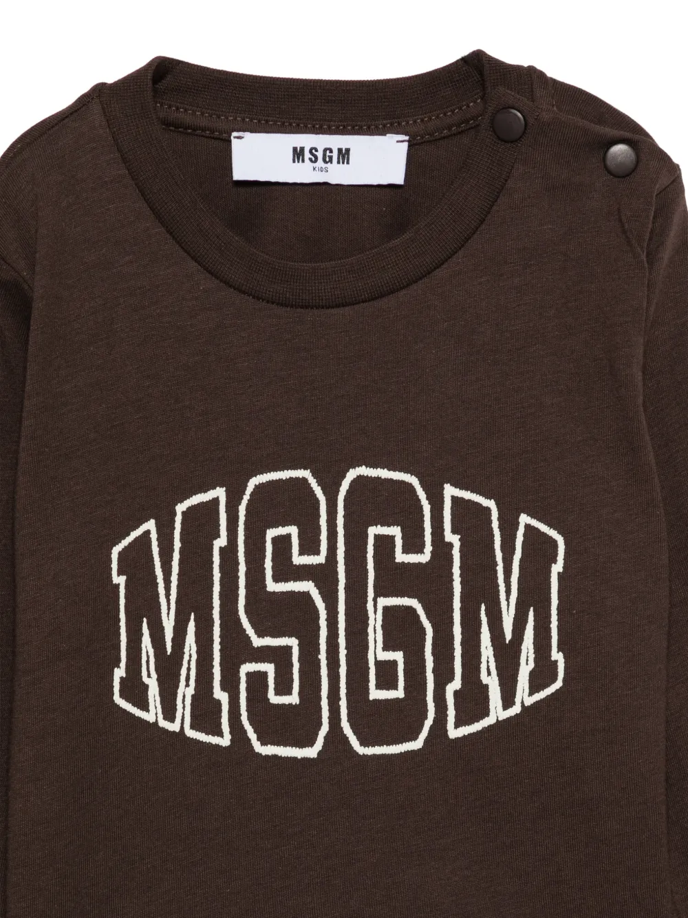 MSGM Kids T-shirt met logoprint Bruin