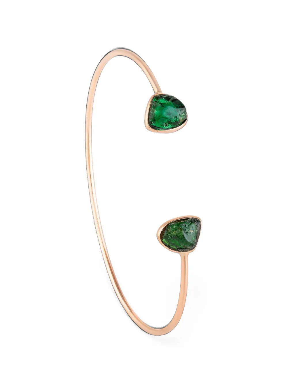 CLARA CHEHAB Elemental green tourmaline cuff bracelet - Oro