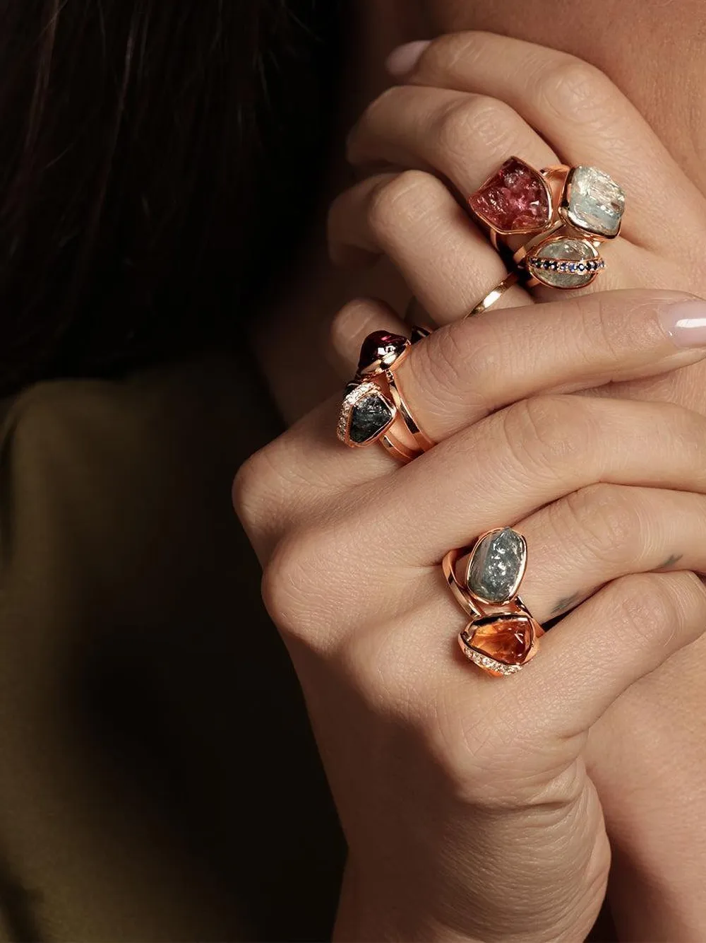 CLARA CHEHAB small Elemental citrine and diamond ring - Oro