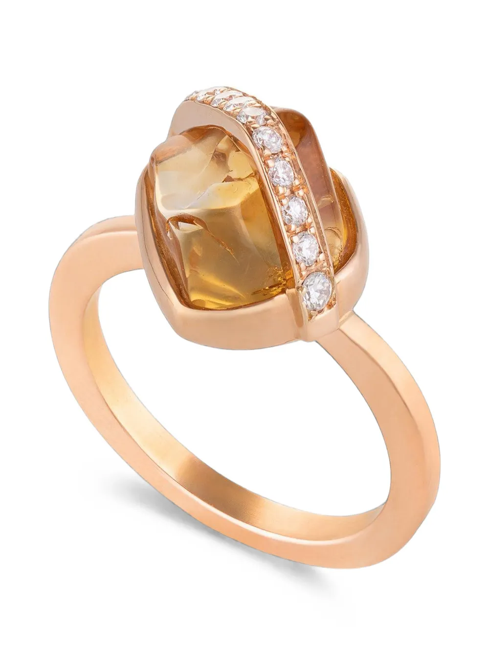 CLARA CHEHAB small Elemental citrine and diamond ring