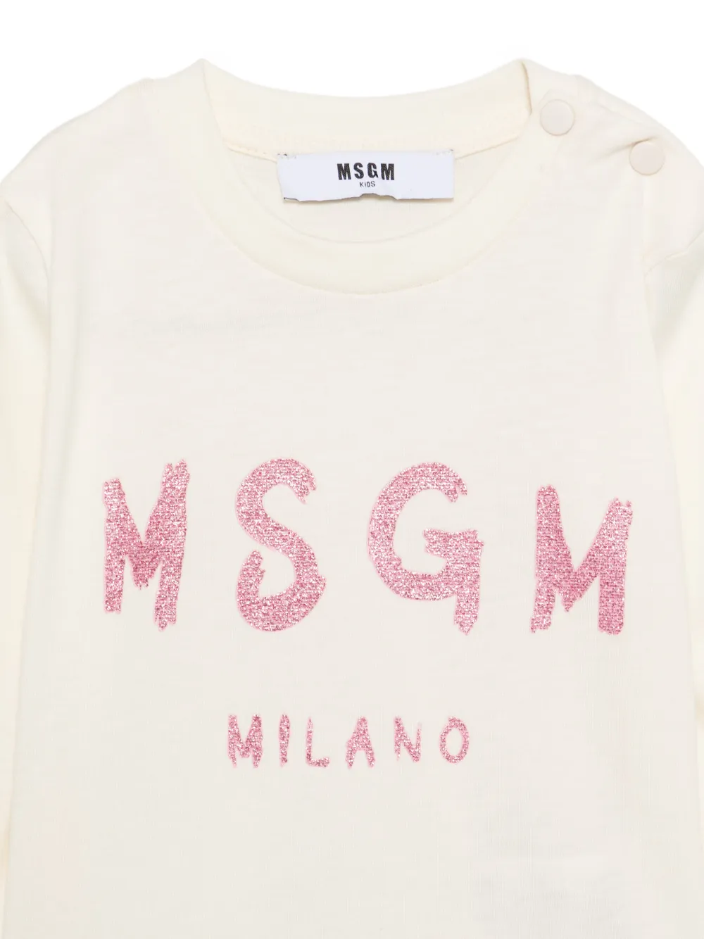MSGM Kids T-shirt met logo Beige