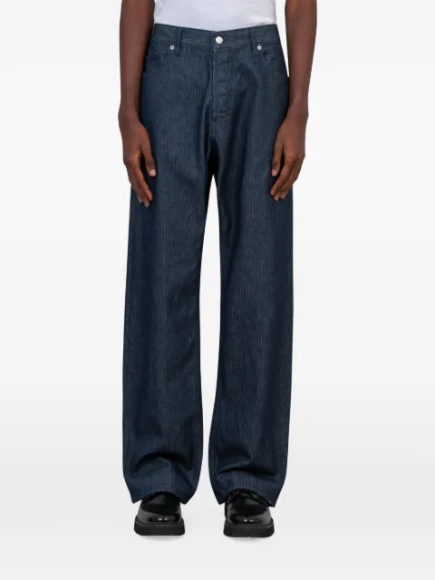 Another Aspect striped straight-leg jeans