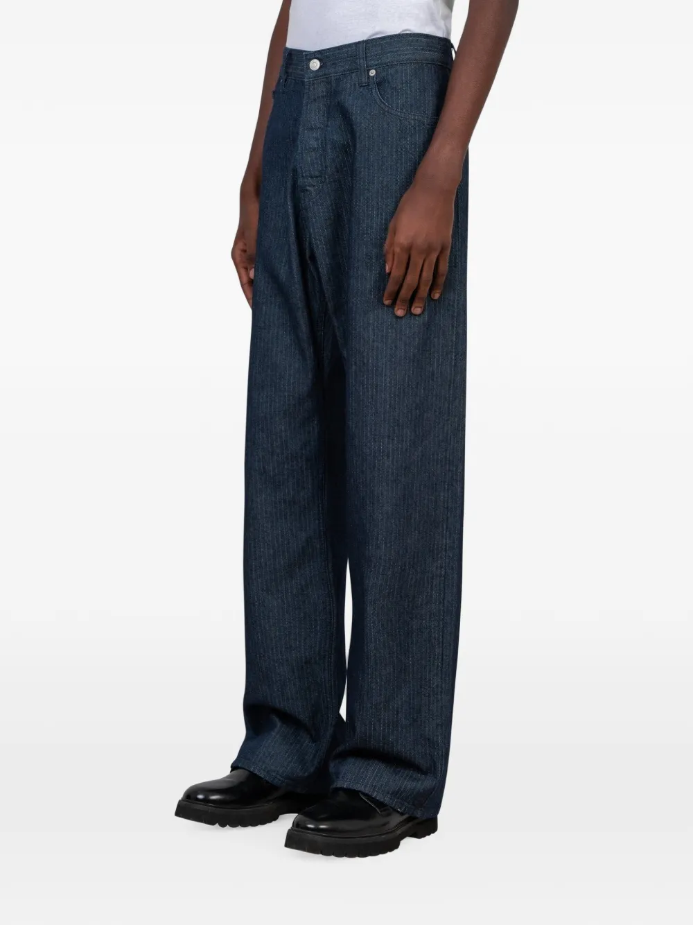Another Aspect Straight jeans Blauw