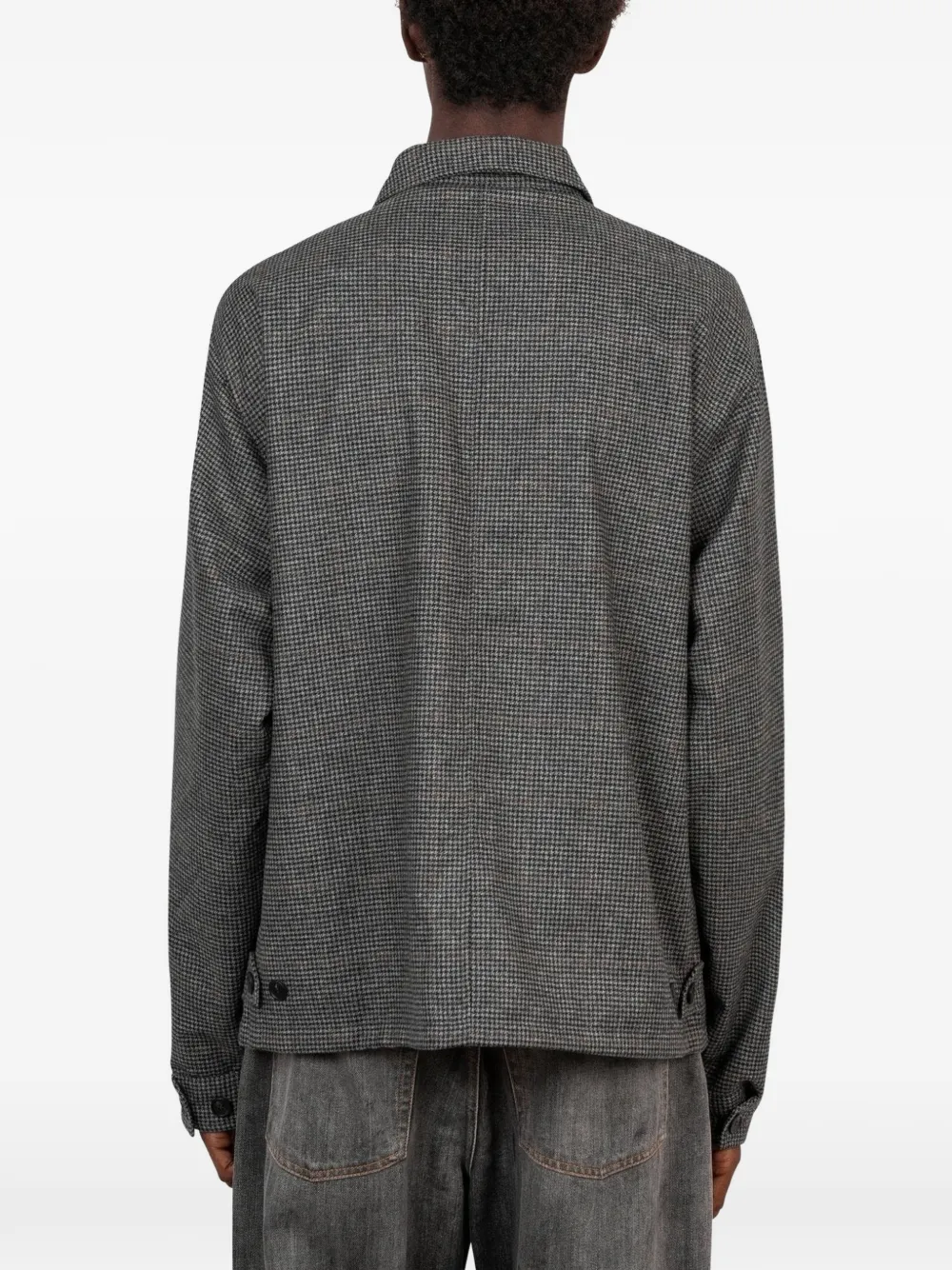 Another Aspect 3.0 geruit shirtjack met rits Grijs
