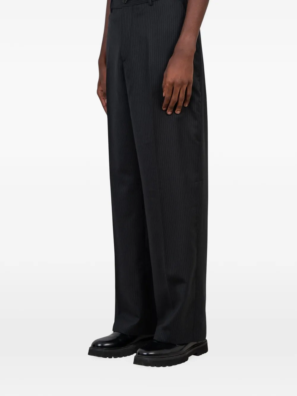 Another Aspect 2.0 broek met krijtstreep Zwart