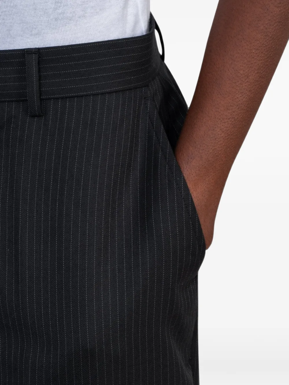 Another Aspect 2.0 broek met krijtstreep Zwart