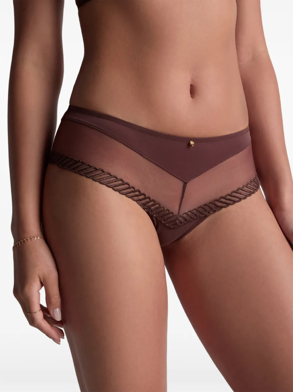 Aubade Sheer Emotion slip Bruin