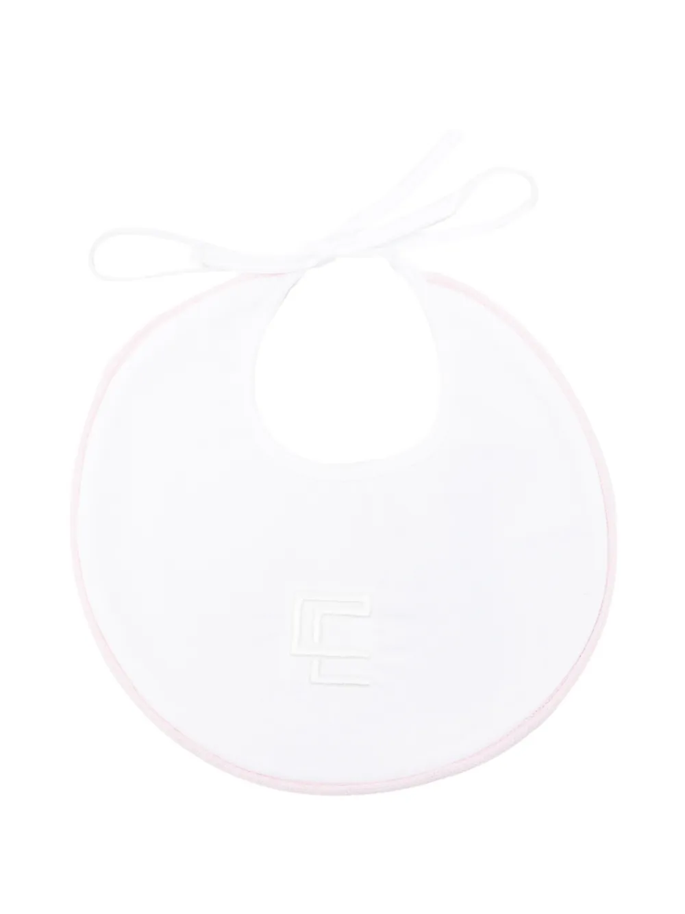 Colorichiari logo-embroidered contrast-trim bib - Bianco