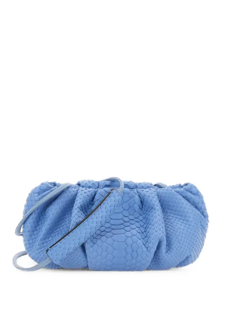 BIAGINI Pillow python-skin ruched clutch bag