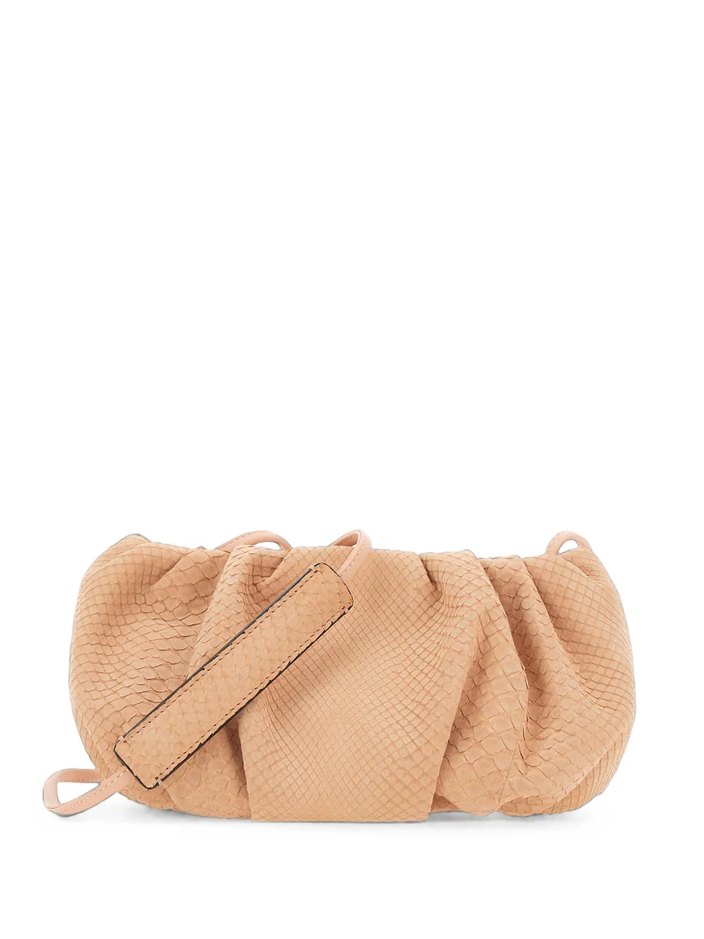 BIAGINI Pillow python-skin ruched clutch bag - Rosa