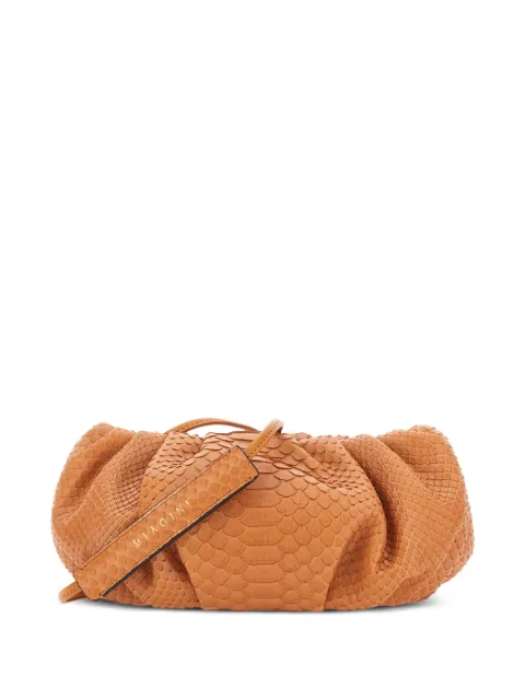 BIAGINI Pillow python-skin gathered clutch bag