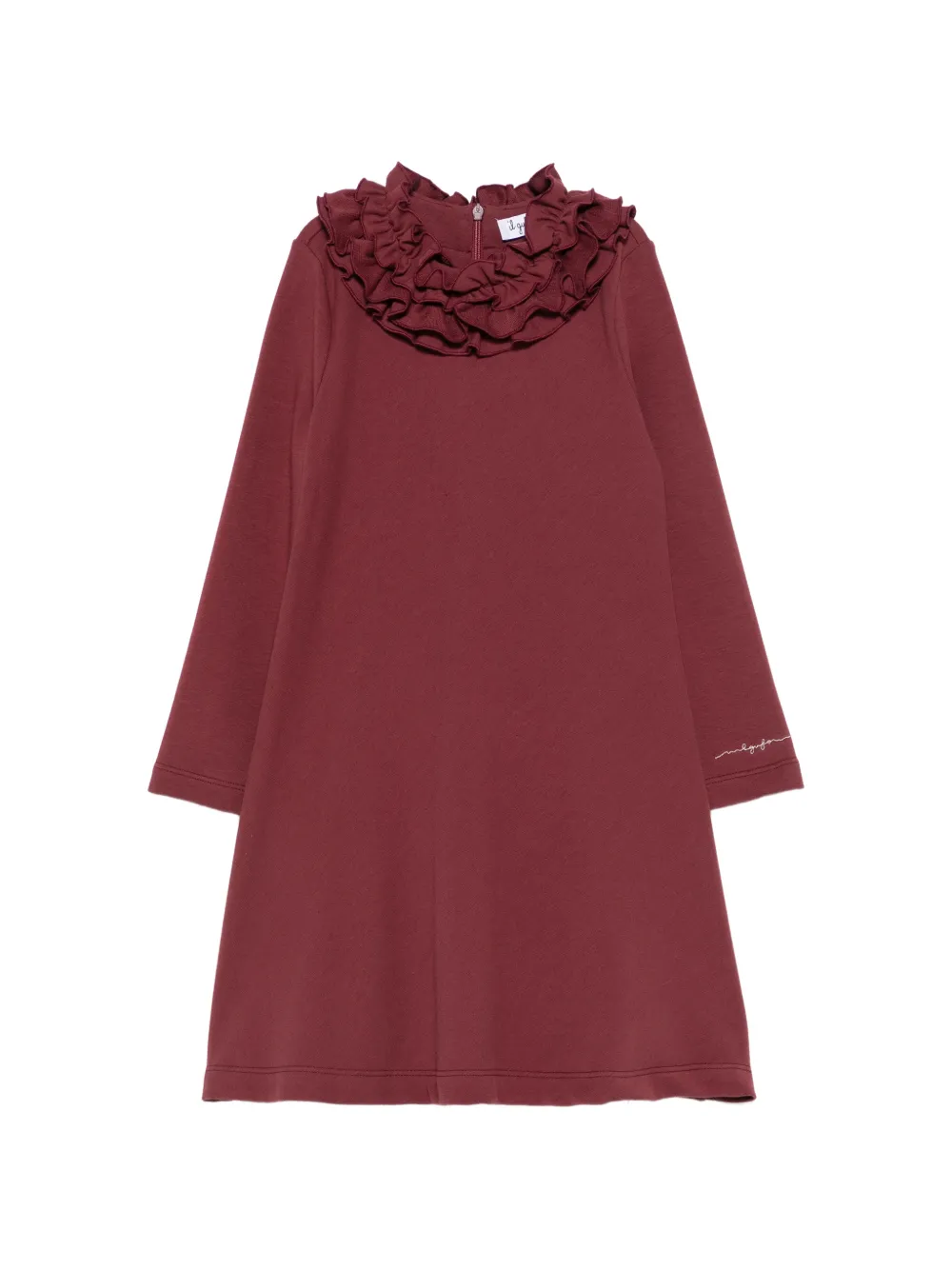 Il Gufo robe évasée à col volanté - Rouge Il Gufo robe évasée à col volanté - Rouge