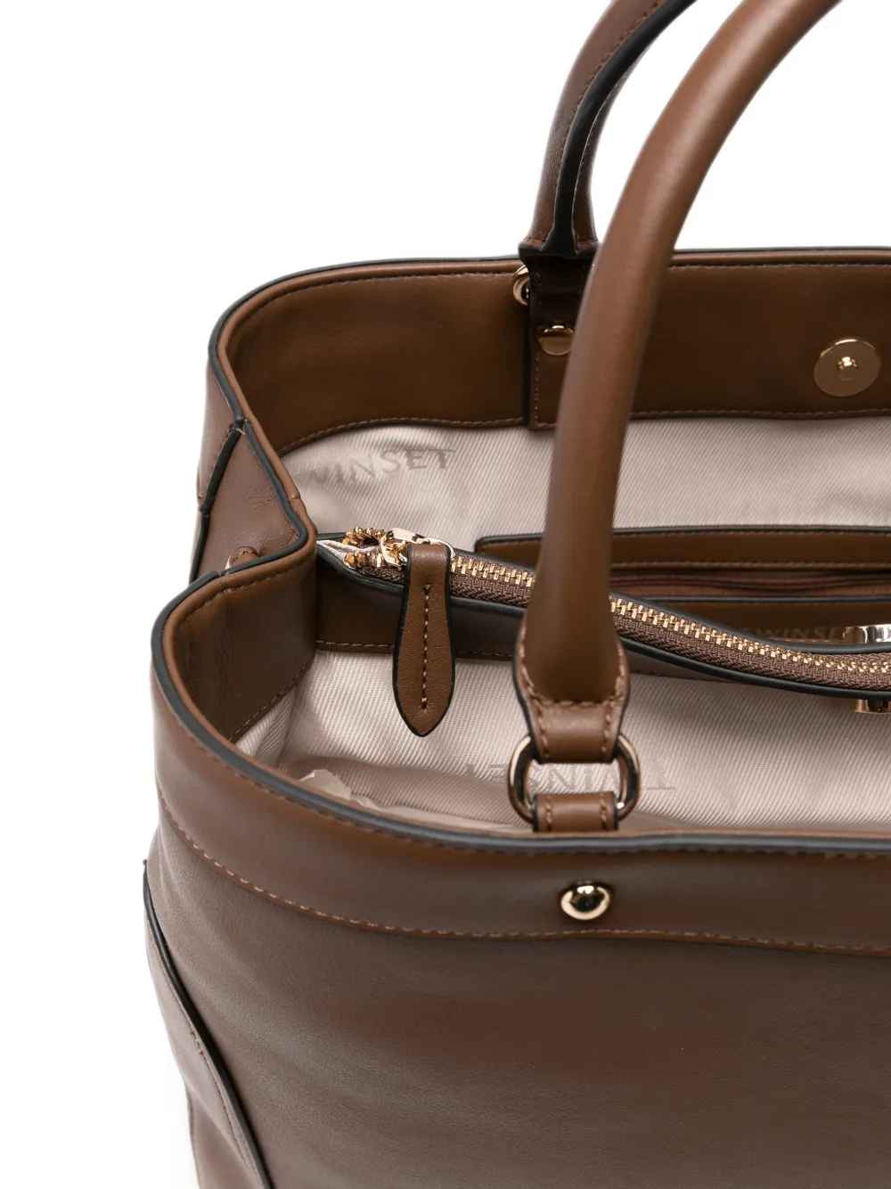 TWINSET Shopper met logoprint Bruin