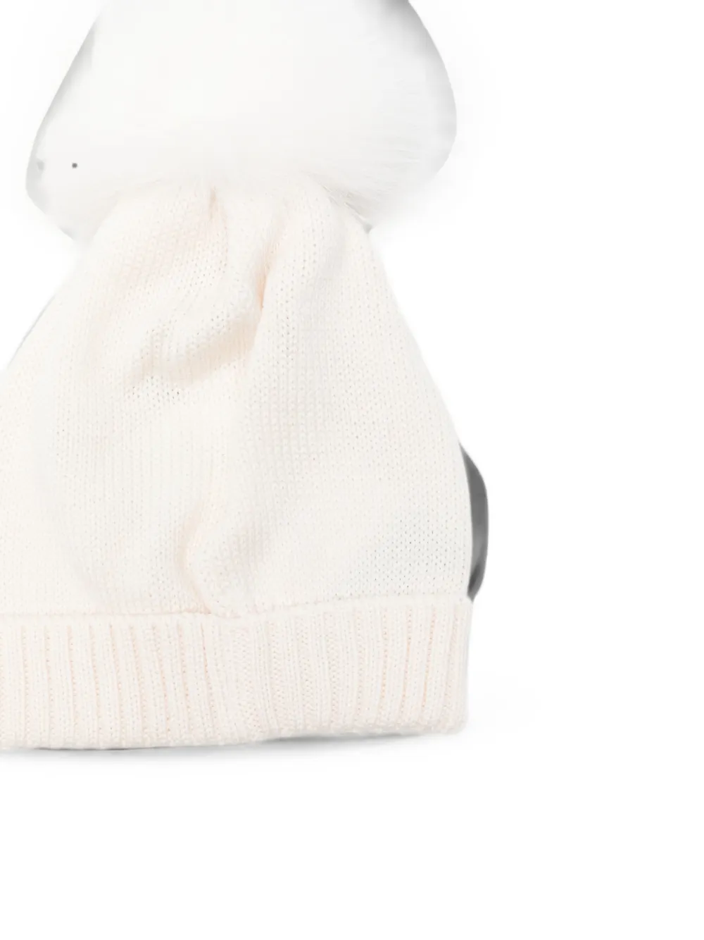 Colorichiari Gebreide muts met pompon Beige