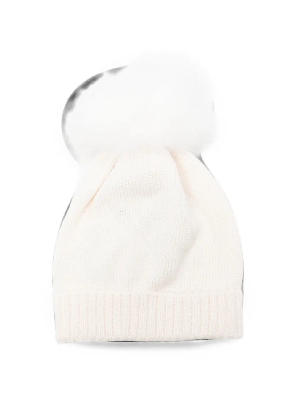 Colorichiari Gebreide muts met pompon Beige