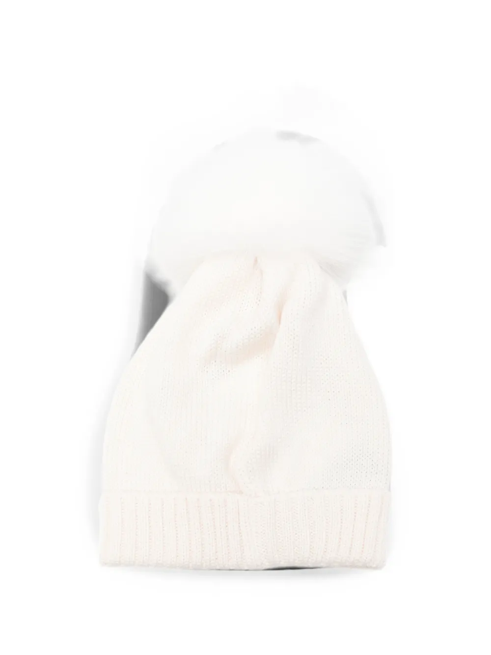 Colorichiari pompom-detail knitted beanie hat - Toni neutri