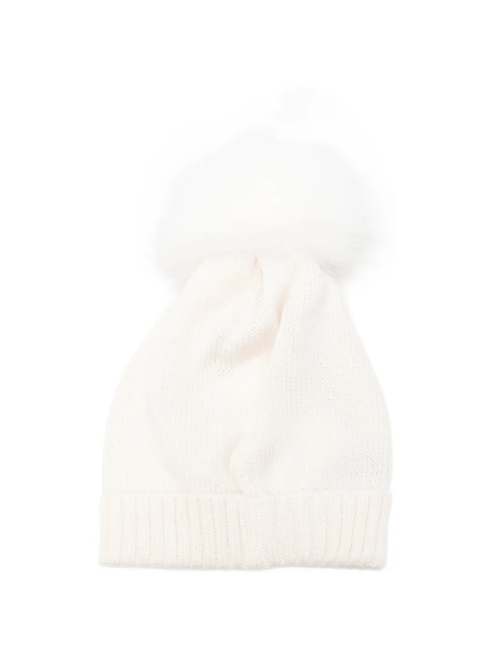 Colorichiari bonnet en maille à pompon - Tons neutres