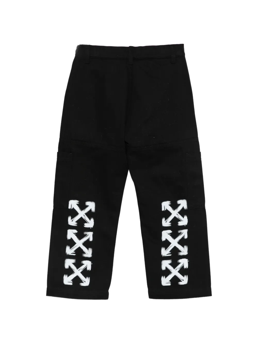 Off-White Kids logo-print cargo jeans Zwart
