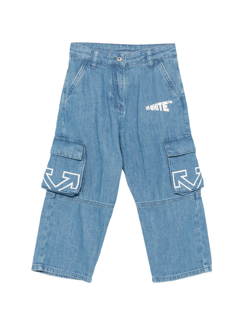 Off-White Kids Arrows logo-print cargo pants - Blu