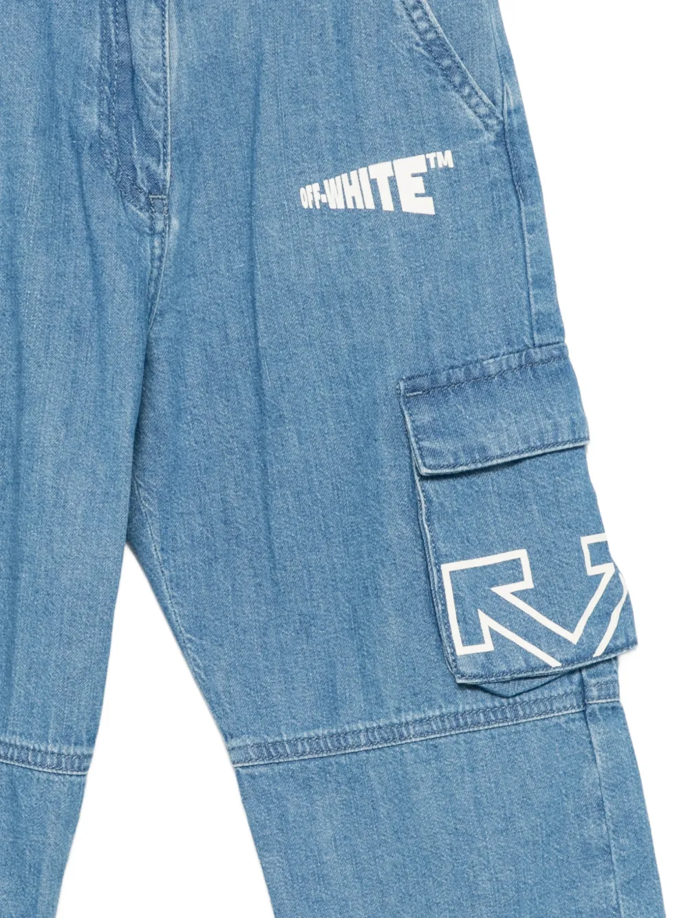 Off-White Kids Arrows cargo broek met logoprint Blauw