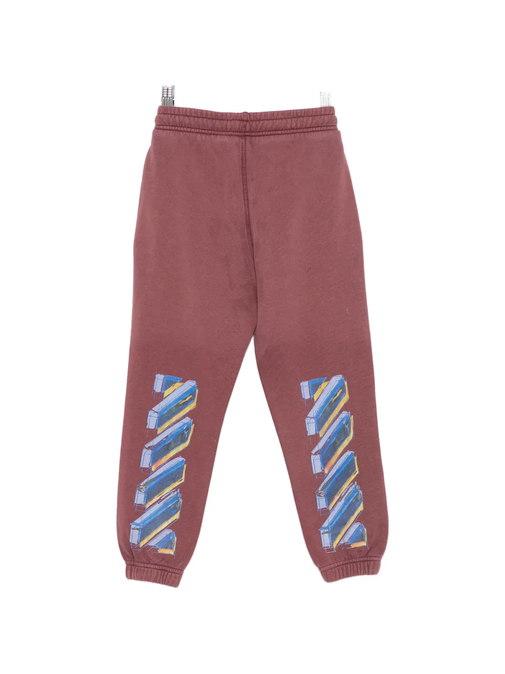Off-White Kids logo-print Diagonals track pants Rood