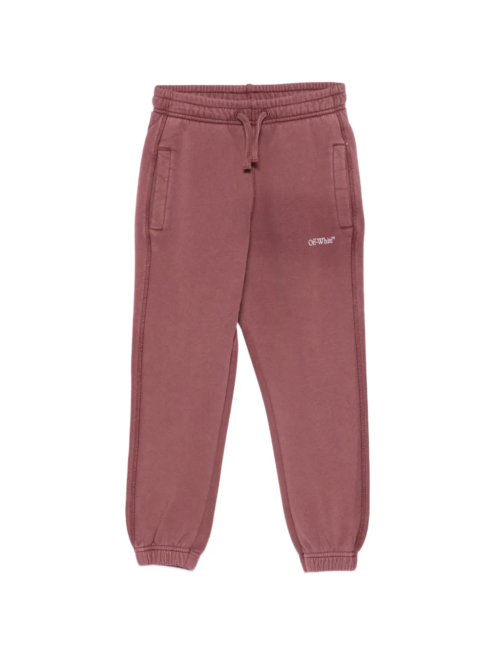 Off-White Kids logo-print Diagonals track pants Rood