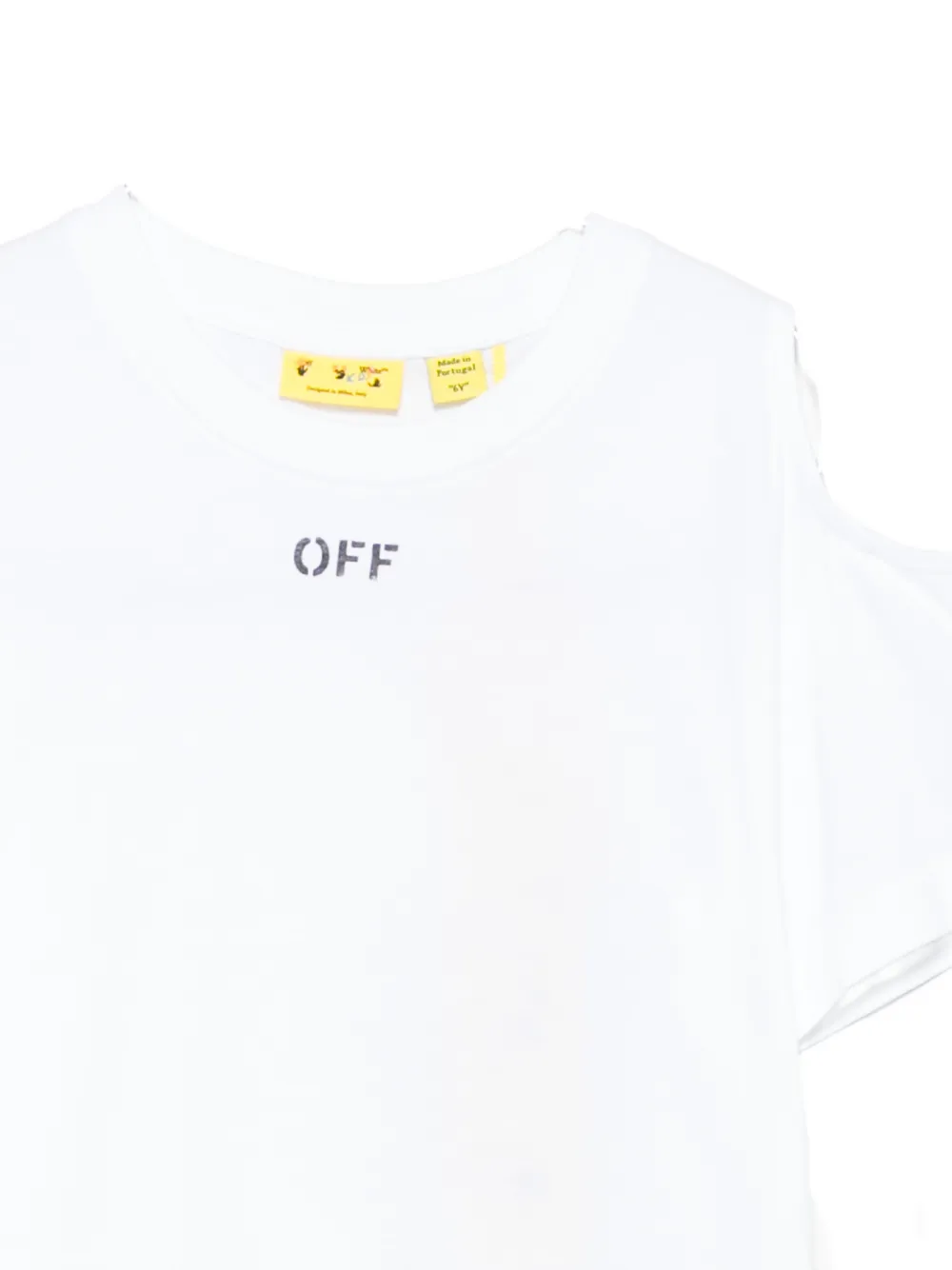 Off-White Kids Cold-shoulder T-shirt met uitgesneden details Wit