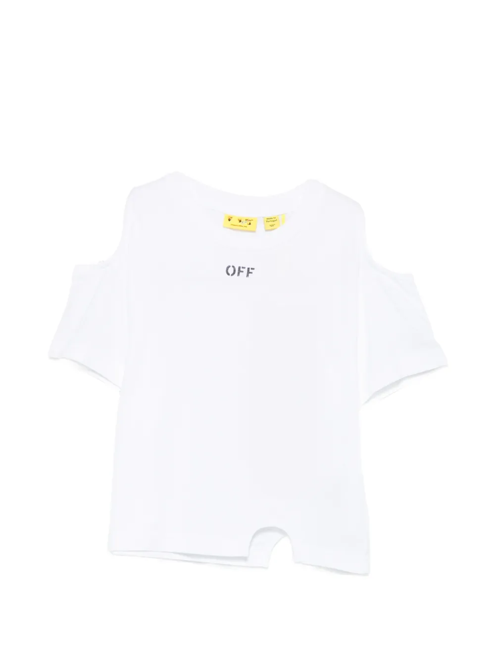 Off-White Kids cold-shoulder cut-out T-shirt - Bianco