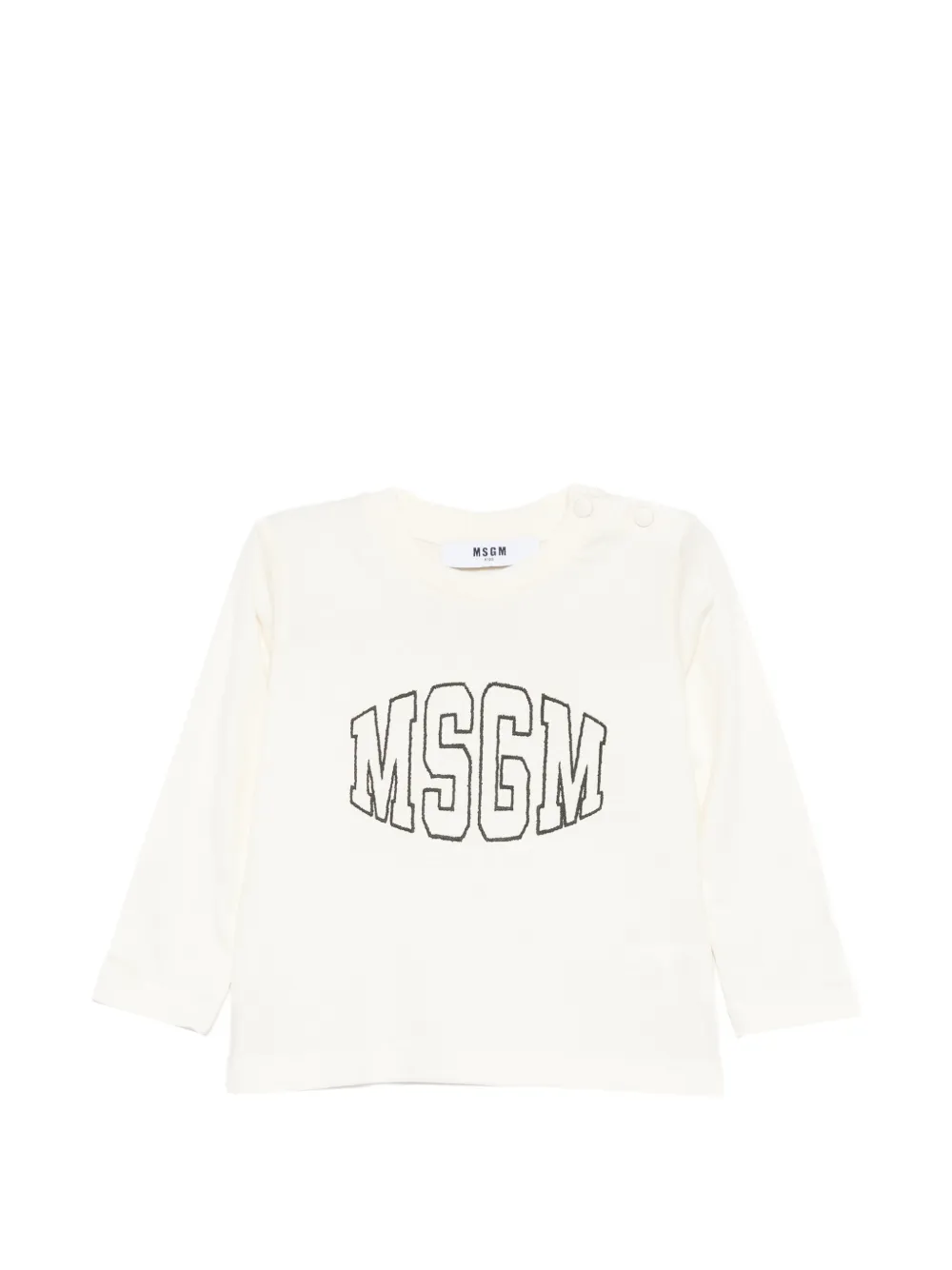 MSGM Kids Langarmshirt mit Logo-Stickerei - Nude