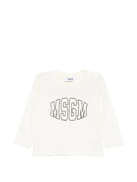 MSGM Kids logo-embroidered long-sleeve T-shirt