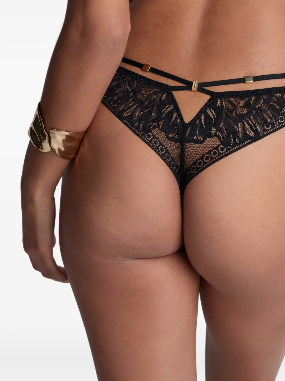 Aubade Love Soul string met kant Zwart