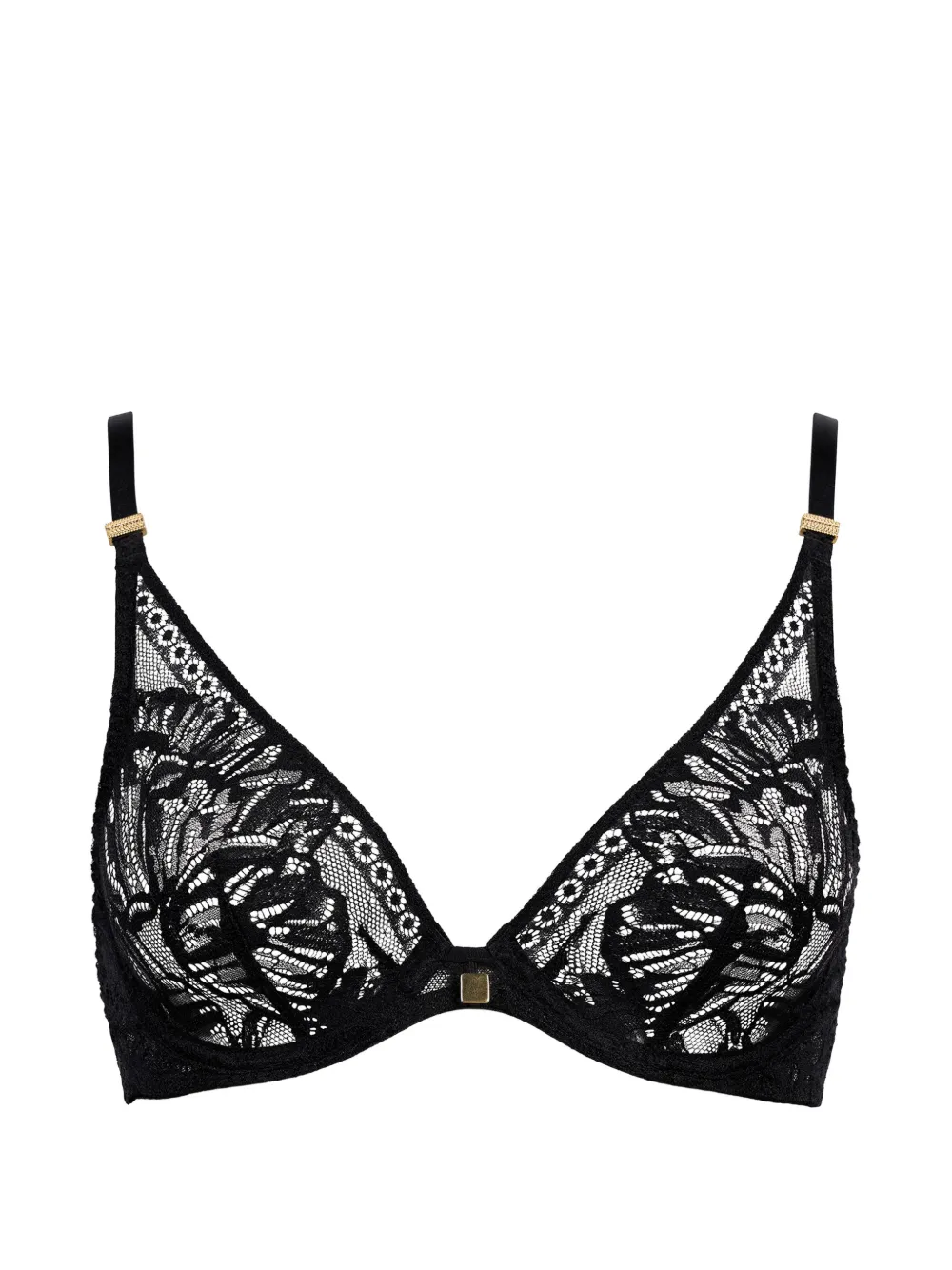 Aubade Reggiseno a triangolo Love Soul in pizzo ricamato - Nero